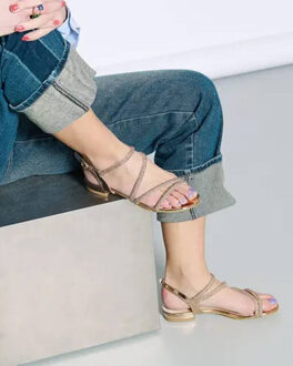 Sandalen zonder hak iria Goud - 40