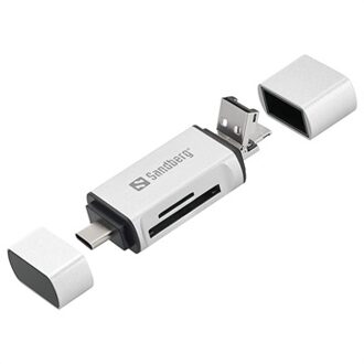 Sandberg Card Reader USB-C+USB+MicroUSB geheugenkaartlezer