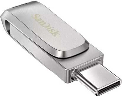 Sandisk Dual Drive Ultra 3.1 Luxe 128GB (USB-C) USB-sticks Zilver