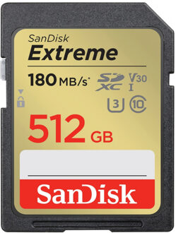 Sandisk Extreme 512GB SDXC Memory Card 180MB/s
