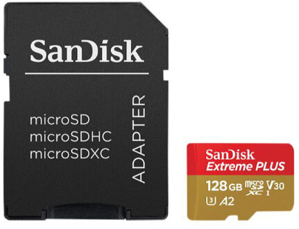 Sandisk Extreme Plus MicroSDXC 128GB+SD Adapter