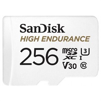Sandisk MicroSDHC High Endurance 256GB incl SD adapter Micro SD-kaart Wit