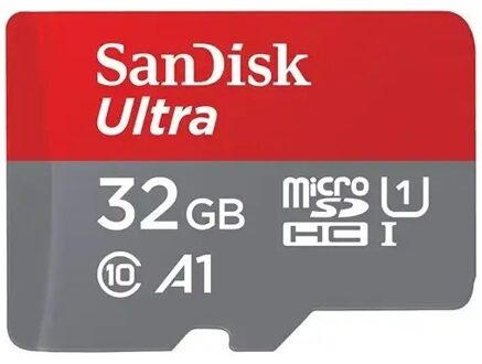 Sandisk MicroSDHC Ultra Android 32GB 120MB/s Class 10 A1 - 2pak Micro SD-kaart Grijs