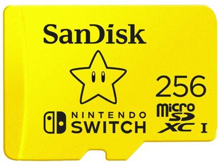Sandisk MicroSDXC Extreme Gaming 256GB 100MB / 90mb Nintendo licensed Micro SD-kaart Geel