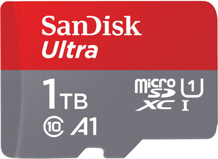 Sandisk MicroSDXC Ultra 1TB 150mb/s C10 - SDA UHS-I Micro SD-kaart Grijs