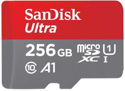 Sandisk MicroSDXC Ultra 256GB 150mb/s C10 - SDA UHS-I Micro SD-kaart Grijs