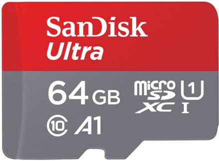 Sandisk MicroSDXC Ultra 64GB 140mb/s Micro SD-kaart Grijs