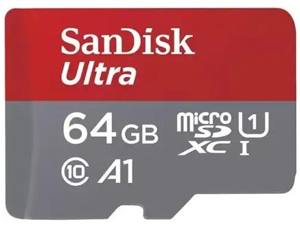 Sandisk MicroSDXC Ultra 64GB Class 10 140MB/s +SD-Adapter voor Chromebooks Micro SD-kaart