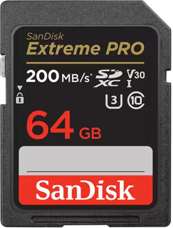Sandisk SanDisk 64GB SD Extreme Pro UHS-I U3 V30 200MB/s (Nieuw)