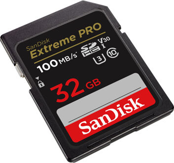 Sandisk SanDiskSDHC Extreme Pro 32GB 100/90 mb/s - V30 - Rescue Pro DL 2Y Micro SD-kaart Zwart