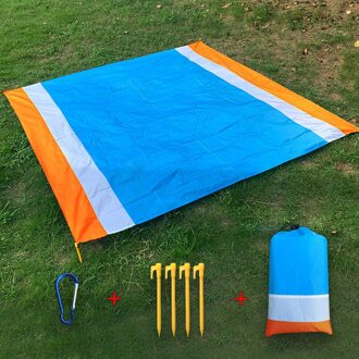 Sandproof Met Karabijnhaak Camping Mat Outdoor Picknick Nylon Pocket Reizen Draagbare Opvouwbaar Compact Duurzaam Strand Deken Wandelen 2
