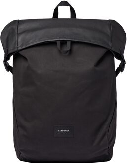 Sandqvist Alfred Backpack black with black webbing backpack Zwart - H 40/58 x B 28 x D 14