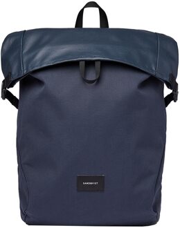 Sandqvist Alfred Backpack navy with black webbing backpack Blauw - H 40/58 x B 28 x D 14