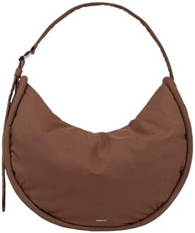 Sandqvist Curve Crossbody Round L dark taupe damestas - H 28.5 x B 42 x D 22 cm