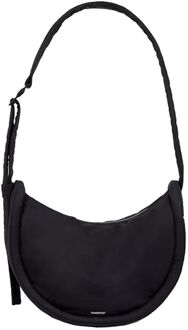Sandqvist Curve Crossbody Round S black damestas Zwart - H 23 x B 26 x D 14 cm