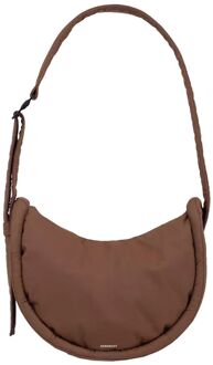 Sandqvist Curve Crossbody Round S dark taupe damestas - H 23 x B 26 x D 14 cm