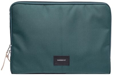 Sandqvist Laptop Sleeve deep green Laptopsleeve Groen - H 24 x B 34 x D 2
