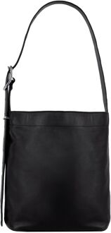 Sandqvist Leather Shopper Bag black damestas Zwart - H 42 x B 34 x D 18 cm