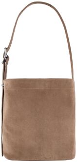 Sandqvist Leather Shopper Bag Suede taupe damestas - H 42 x B 34 x D 18 cm