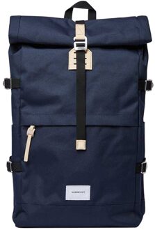 Sandqvist Rugzak Bernt Navy Blauw Rolltop Rugtas - Waterdicht 20 Lt