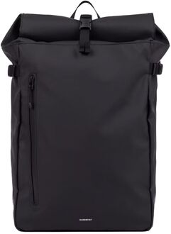 Sandqvist Stream Slim Rolltop L black rugzak Zwart - H 65 x B 29 x D 16 cm