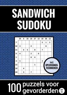 Sandwich Sudoku - 100 Puzzels voor Gevorderden - Incl. Oplossingstechnieken - Nr. 49 -  Sudoku Puzzelboeken (ISBN: 9789464809718)