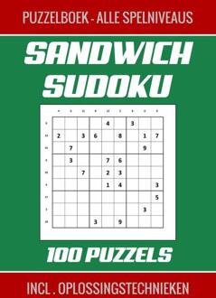 Sandwich Sudoku - Puzzelboek, Alle Spelniveaus - 100 Puzzels Incl. Oplossingstechnieken -  Kerstcadeau Boekenshop (ISBN: 9789403719061)
