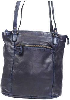Sandy Leren Schoudertas / Rugtas - Blauw