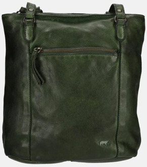 Sandy Leren Schoudertas / Rugtas - Groen