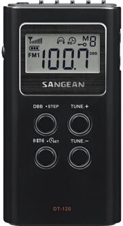 Sangean DT-120 FM radio Zwart