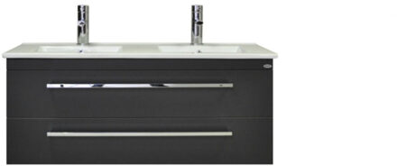 Sanicare Badkamermeubelset Sanicare Q1 2 Soft Close Lades Antraciet 121x46 cm