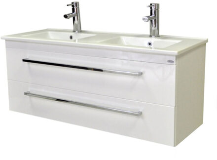 Sanicare Badkamermeubelset Sanicare Q1 2 Soft Close Lades Grey Wood 121x46 cm Grey-Wood