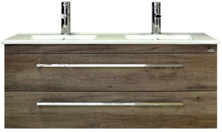 Sanicare Badkamermeubelset Sanicare Q1 2 Soft Close Lades Truffel 121x46 cm