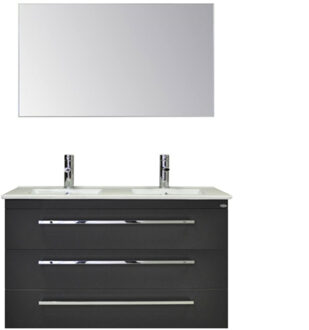 Sanicare Badkamermeubelset Sanicare Q1 3 Soft Close Lades Antraciet 121x46 cm