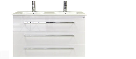 Sanicare Badkamermeubelset Sanicare Q1 3 Soft Close Lades Hoogglans Wit 121x46 cm