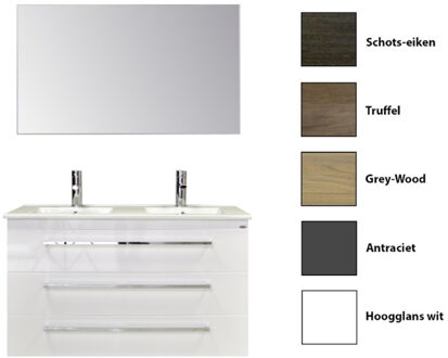 Sanicare Badkamermeubelset Sanicare Q1 Drie Soft-Close Laden 120 cm (alle kleuren, spiegel optioneel)
