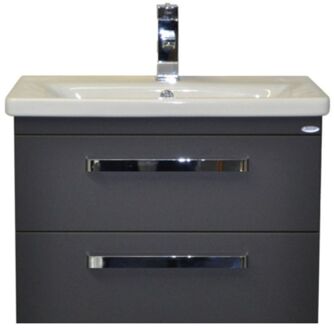 Sanicare Badkamermeubelset Sanicare Q10 2 Laden 65cm Schots-Eiken (spiegel optioneel) Zwart