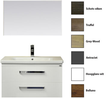 Sanicare Badkamermeubelset Sanicare Q10 2 Laden 80cm Belluno-Eiken (spiegel optioneel)