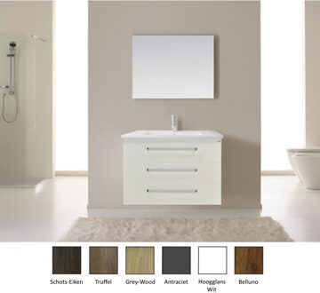 Sanicare Badkamermeubelset Sanicare Q10 3 Laden 100cm Belluno-Eiken (spiegel optioneel)