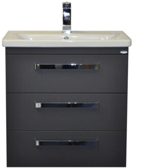 Sanicare Badkamermeubelset Sanicare Q10 3 Laden 65cm Grey-Wood (spiegel optioneel) Eiken