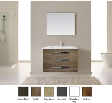 Sanicare Badkamermeubelset Sanicare Q10 3 Laden 80cm Belluno-Eiken (spiegel optioneel)