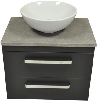 Sanicare Badkamermeubelset Sanicare Q11 2 Laden 65cm Hoogglans Wit (spiegel optioneel)