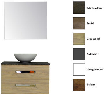 Sanicare Badkamermeubelset Sanicare Q11 2 Laden 80cm Belluno-Eiken (spiegel optioneel)