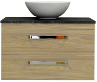 Sanicare Badkamermeubelset Sanicare Q11 2 Laden 80cm Grey-Wood (spiegel optioneel) Eiken