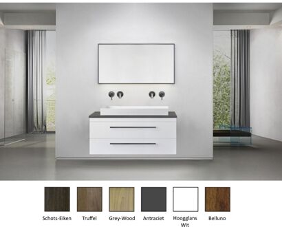 Sanicare Badkamermeubelset Sanicare Q16 100 cm Hoogglans Wit (spiegel optioneel)