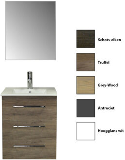 Sanicare Badkamermeubelset Sanicare Q6 Drie Laden Chromen Greep 60 cm (alle kleuren, spiegel optioneel)