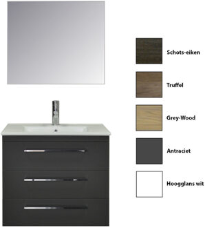 Sanicare Badkamermeubelset Sanicare Q6 Drie Laden Chromen Greep 80 cm (alle kleuren, spiegel optioneel)