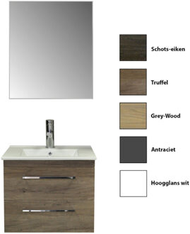 Sanicare Badkamermeubelset Sanicare Q6 Twee Laden Chromen Greep 60 cm (alle kleuren, spiegel optioneel)