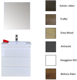 Sanicare Badkamermeubelset Sanicare Q7 Drie Soft-Close Laden Greeploos 65 cm (alle kleuren, spiegel optioneel)