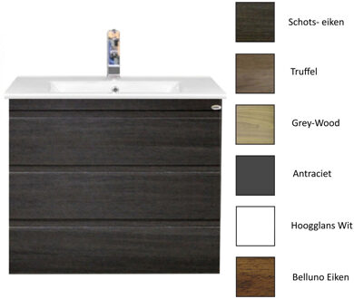 Sanicare Badkamermeubelset Sanicare Q7 Drie Soft-Close Laden Greeploos 85 cm (alle kleuren, spiegel optioneel)